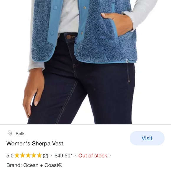 NEVERWORN. Woman’s soft blue button up vest. - Picture 11 of 11